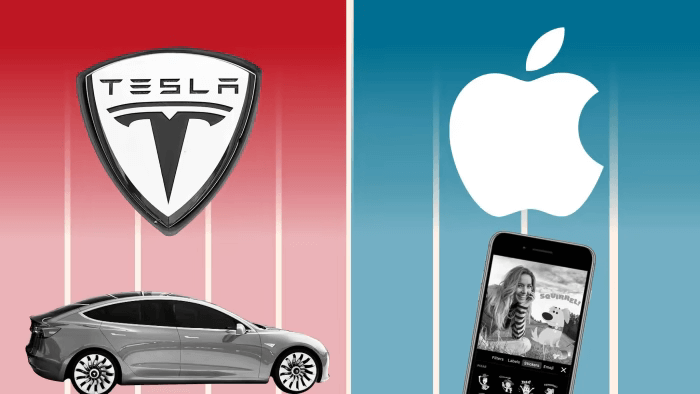 Tesla vs Apple Stock
