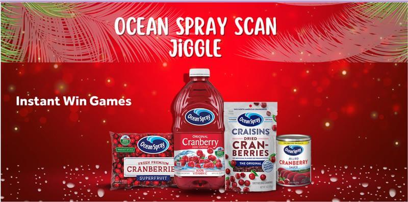 Ocean Spray Scan, Jiggle, Win Instant Win Game